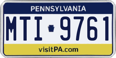 PA license plate MTI9761