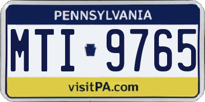 PA license plate MTI9765