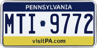 PA license plate MTI9772