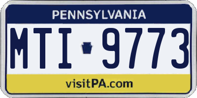 PA license plate MTI9773