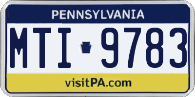 PA license plate MTI9783