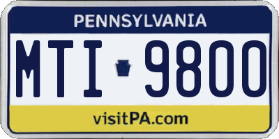 PA license plate MTI9800