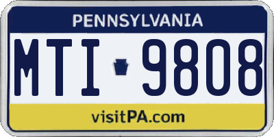 PA license plate MTI9808