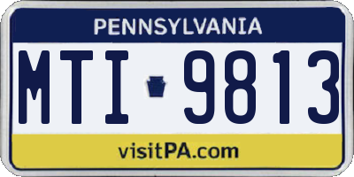 PA license plate MTI9813