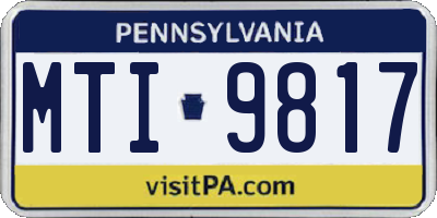 PA license plate MTI9817
