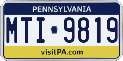 PA license plate MTI9819