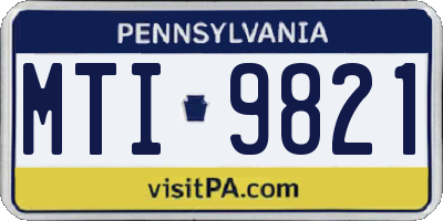 PA license plate MTI9821