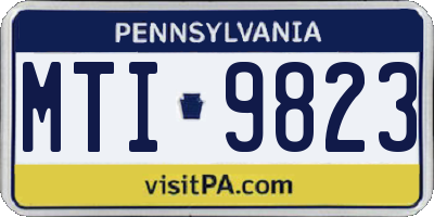 PA license plate MTI9823
