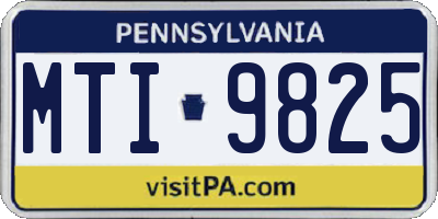 PA license plate MTI9825