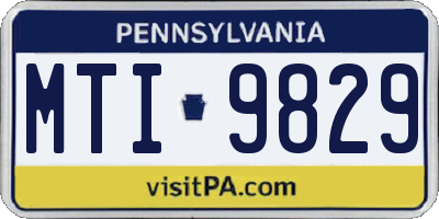 PA license plate MTI9829