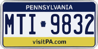 PA license plate MTI9832