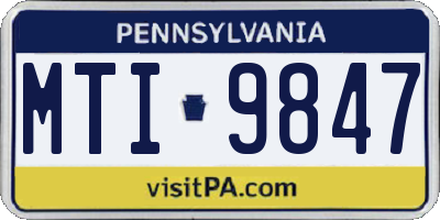 PA license plate MTI9847