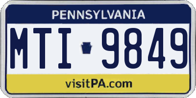 PA license plate MTI9849