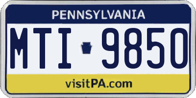 PA license plate MTI9850