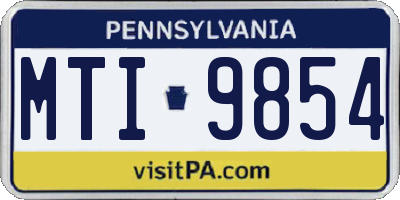 PA license plate MTI9854