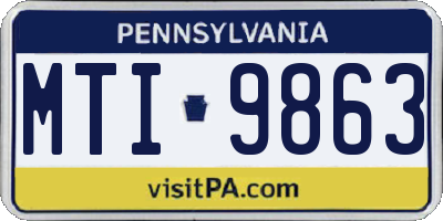 PA license plate MTI9863