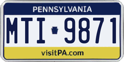 PA license plate MTI9871