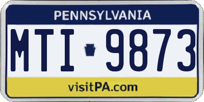 PA license plate MTI9873