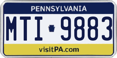 PA license plate MTI9883