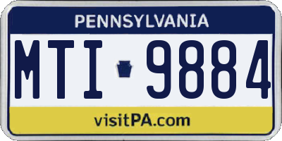 PA license plate MTI9884