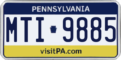 PA license plate MTI9885