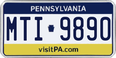 PA license plate MTI9890