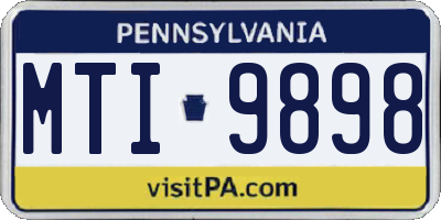 PA license plate MTI9898