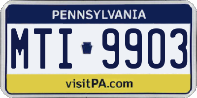PA license plate MTI9903