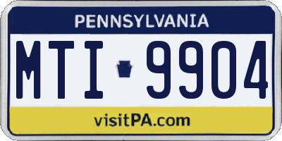 PA license plate MTI9904