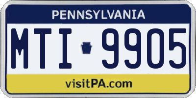PA license plate MTI9905