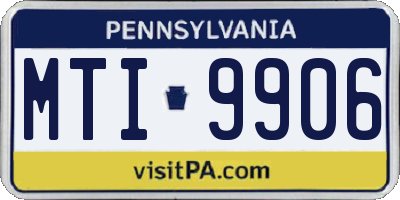 PA license plate MTI9906