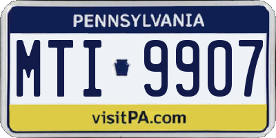 PA license plate MTI9907