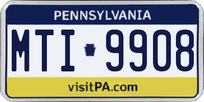 PA license plate MTI9908