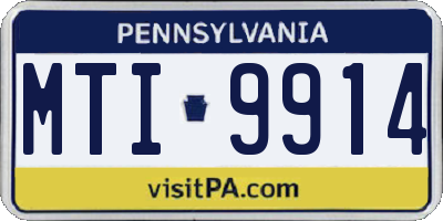 PA license plate MTI9914