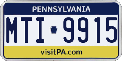 PA license plate MTI9915