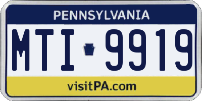PA license plate MTI9919