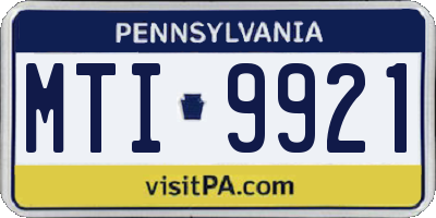 PA license plate MTI9921