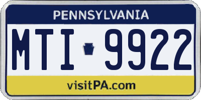 PA license plate MTI9922