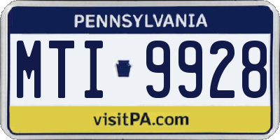 PA license plate MTI9928