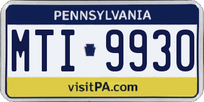 PA license plate MTI9930