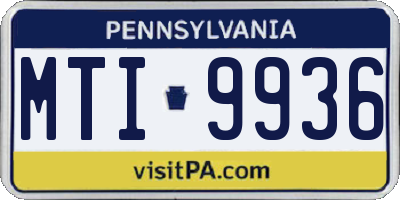 PA license plate MTI9936