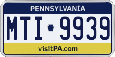 PA license plate MTI9939