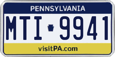 PA license plate MTI9941