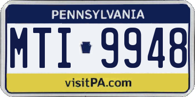 PA license plate MTI9948