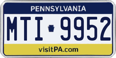 PA license plate MTI9952