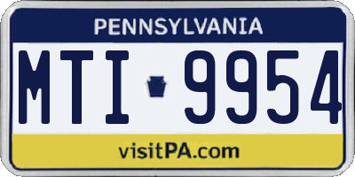 PA license plate MTI9954