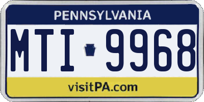 PA license plate MTI9968
