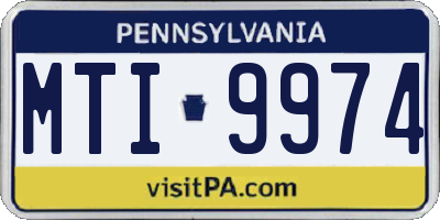 PA license plate MTI9974