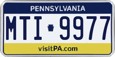 PA license plate MTI9977