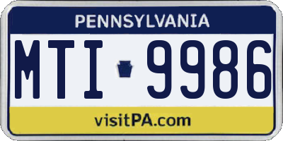 PA license plate MTI9986